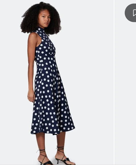 Most of All Coralie Midi Dress, Navy & White - Picture 2 of 10